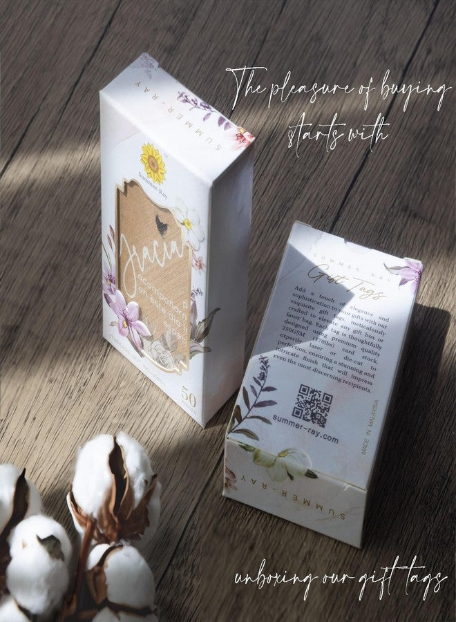 Summer-Ray.com Summer-Ray 50pcs Brown Kraft Gracias Wedding Favor Gift Tags in White Printing - Image 4